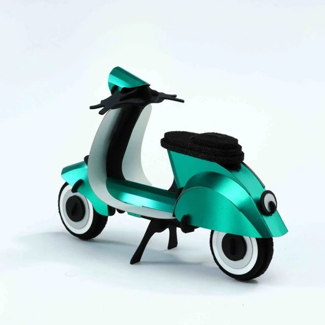 3d model for assembly vintage scooter Color turquoise