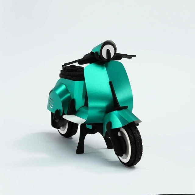 3d model for assembly vintage scooter Color turquoise
