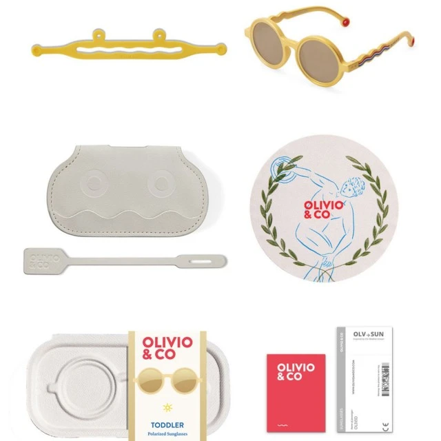 Children’s round sunglasses from 18m to 3 years. Olivio&Co Gold color