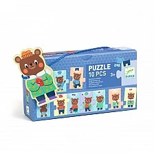 10-piece puzzle Teddy Bear Dressing Up Djeco