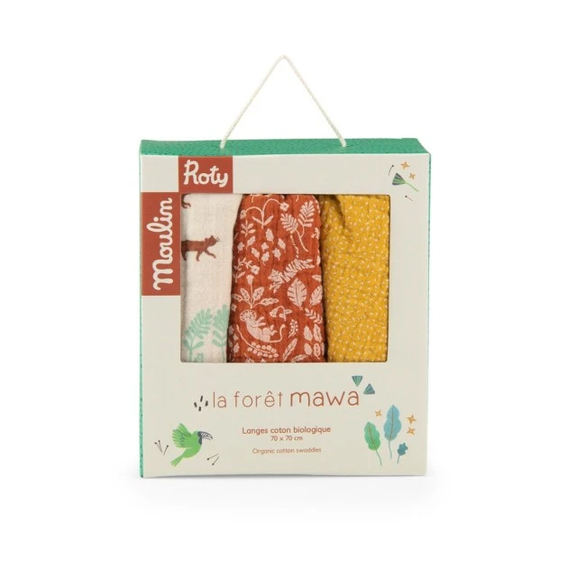 Set of three muslin diapers Gorata Mava