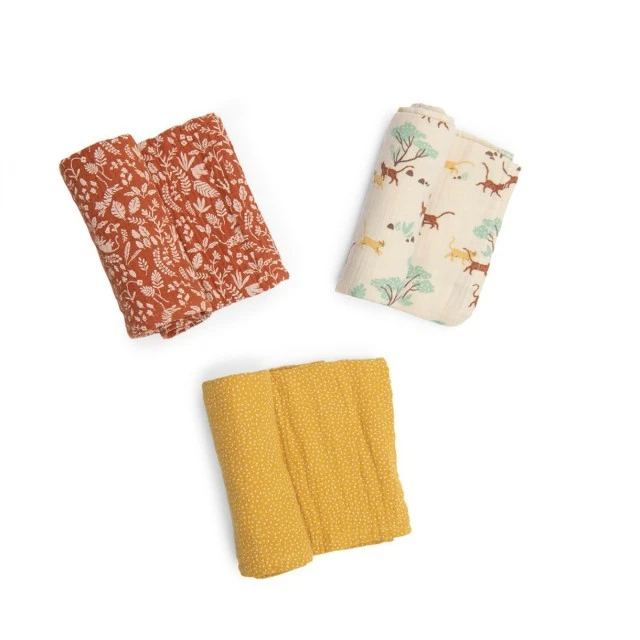 Set of three muslin diapers Gorata Mava