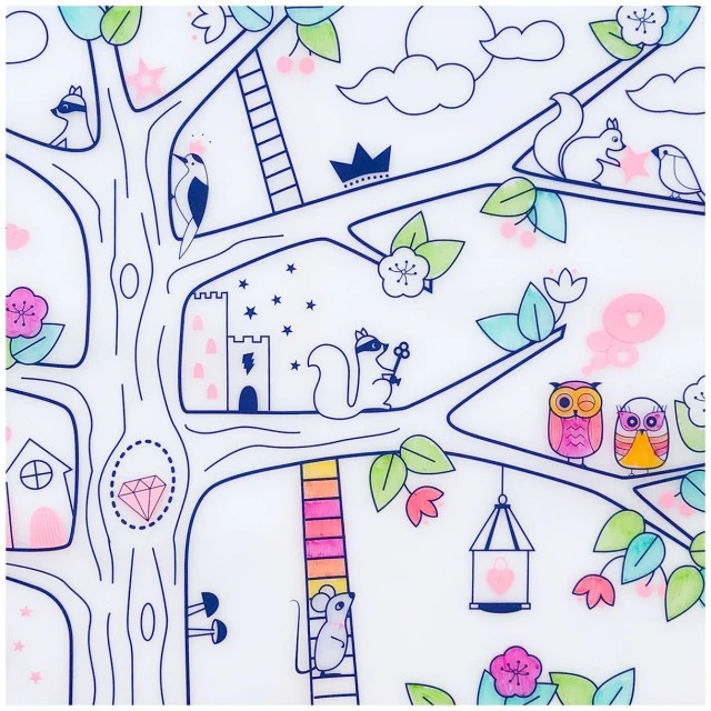 Silicone coloring pad with 5 markers and magic tree bracelet