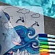 Silicone coloring pad with 5 markers and surf party bracelet