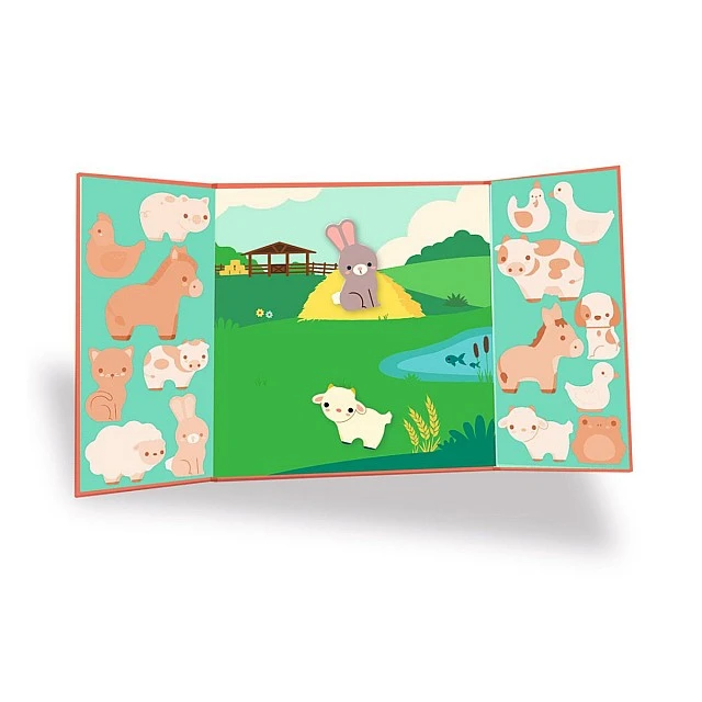 Soft reusable stickers farm animals Djeco