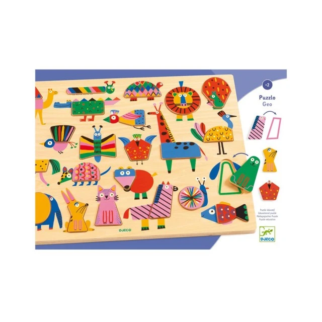 Puzzle with geometric shapes animals Djeco