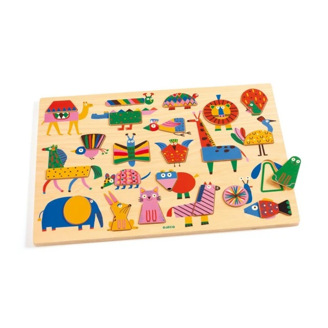 Puzzle with geometric shapes animals Djeco