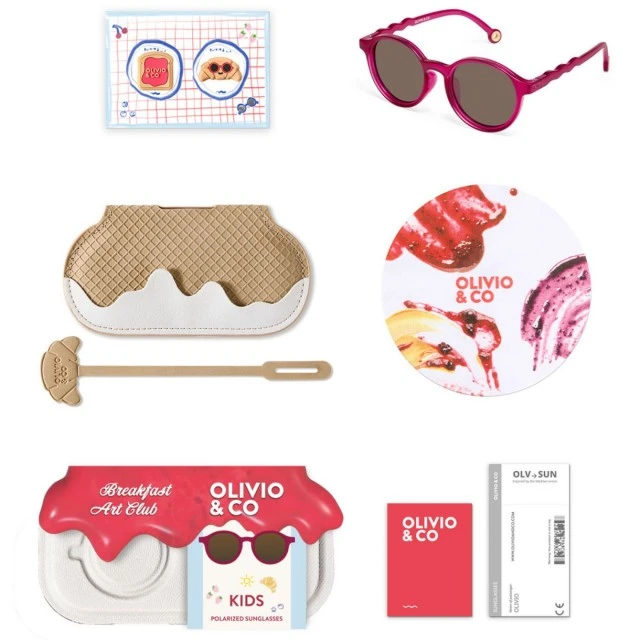 Children's oval sunglasses from 3 to 5 years old. Olivio&amp;Co Raspberry color