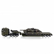 Играчка военен влекач с танк в милитари цветове 1:50 SIKU