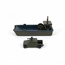 Toy military landing ship with military vehicle 1:50 SIKU