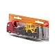 Toy truck with low trailer and excavator Siku
