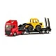 Toy truck with low trailer and excavator Siku