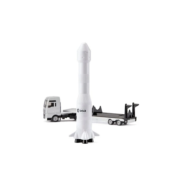 MAN truck toy with ESA space rocket