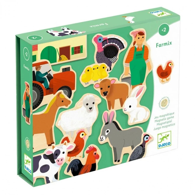 Wooden farm magnets