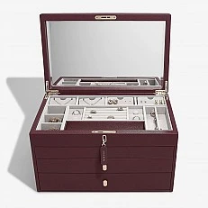 Луксозна кутия за бижута 4 нива Stackers Цвят бордо