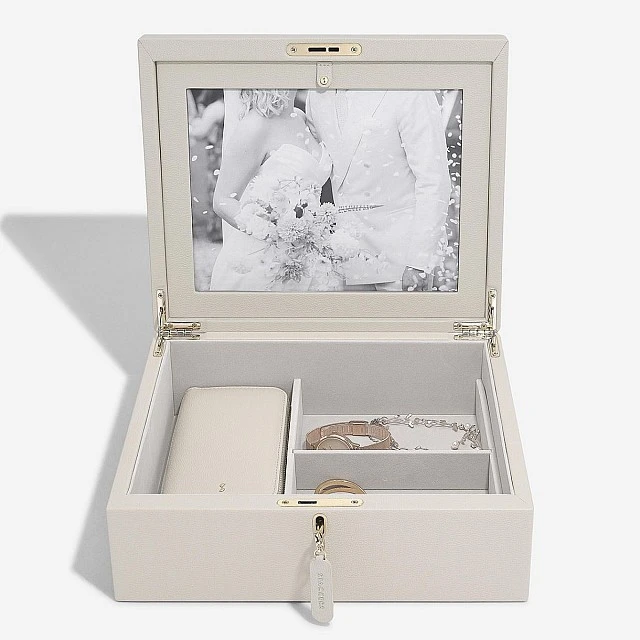 Луксозна кутия за бижута Memento с фоторамка Stackers Цвят бежово