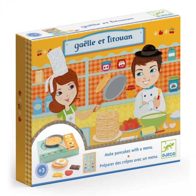 Wooden toy made pancakes