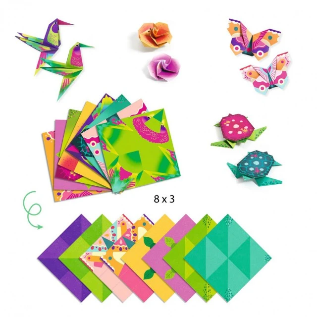 Origami tropical animals
