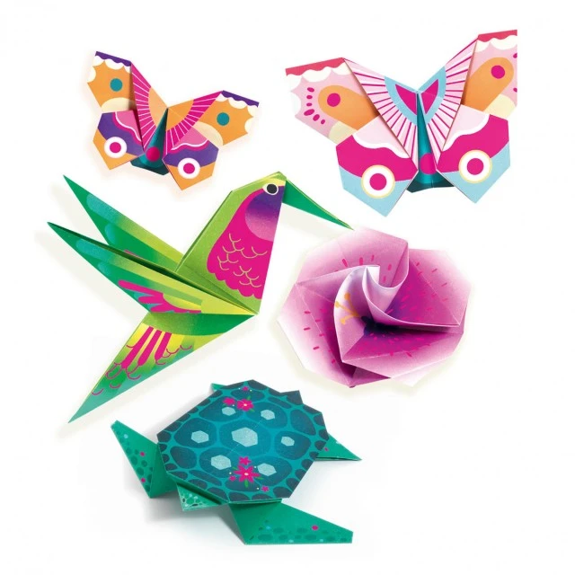 Origami tropical animals