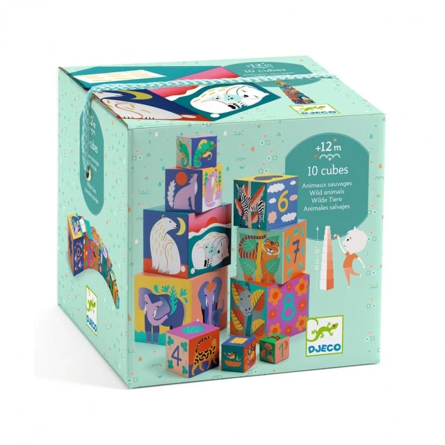 Cardboard cubes wild animals