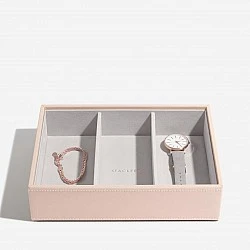 Deep jewelry box 3 sections Color light pink