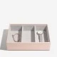 Deep jewelry box 3 sections Color light pink