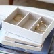 Deep jewelry box 3 sections Color white