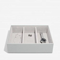Deep jewelry box 3 sections Color gray