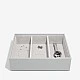 Deep jewelry box 3 sections Color gray