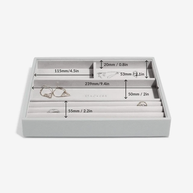 Jewelry box 4 sections Color gray