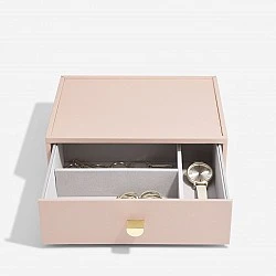 Deep jewelry box 3 sections - drawer Color light pink
