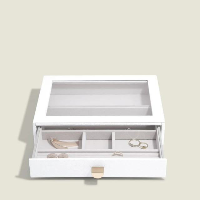 Jewelry box with transparent lid - drawer Color white