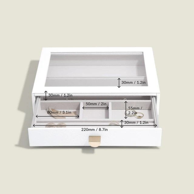 Jewelry box with transparent lid - drawer Color white