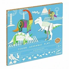 Assemble, color and play dinosaur set