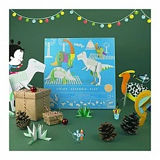Assemble, color and play dinosaur set