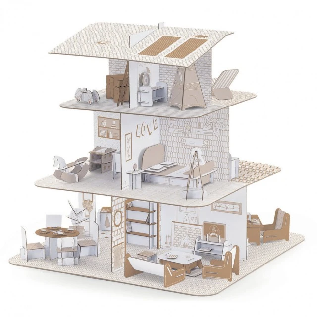 Build, color and play doll house set