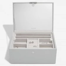 Луксозна кутия за бижута с капак Цвят сиво