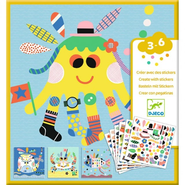 Make sea creatures with stickers