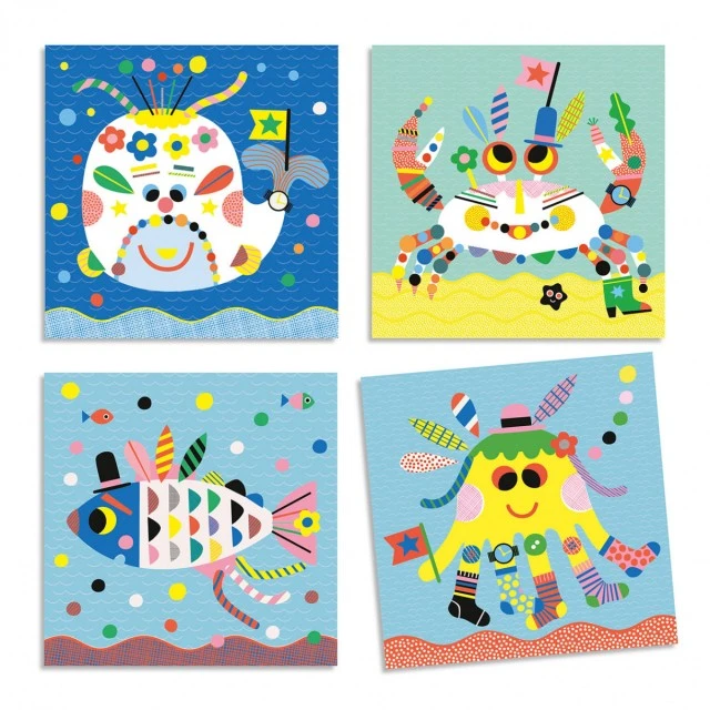 Make sea creatures with stickers