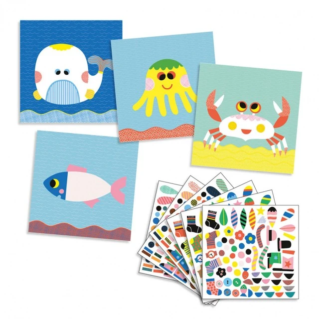 Make sea creatures with stickers