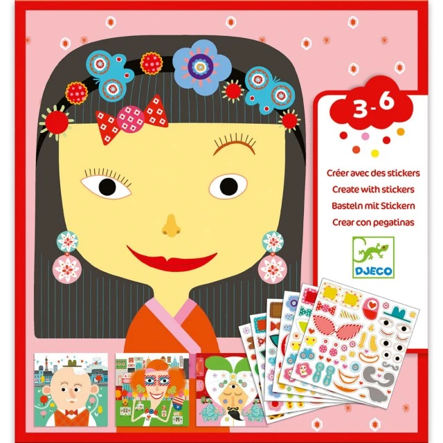 Make a funny face with stickers