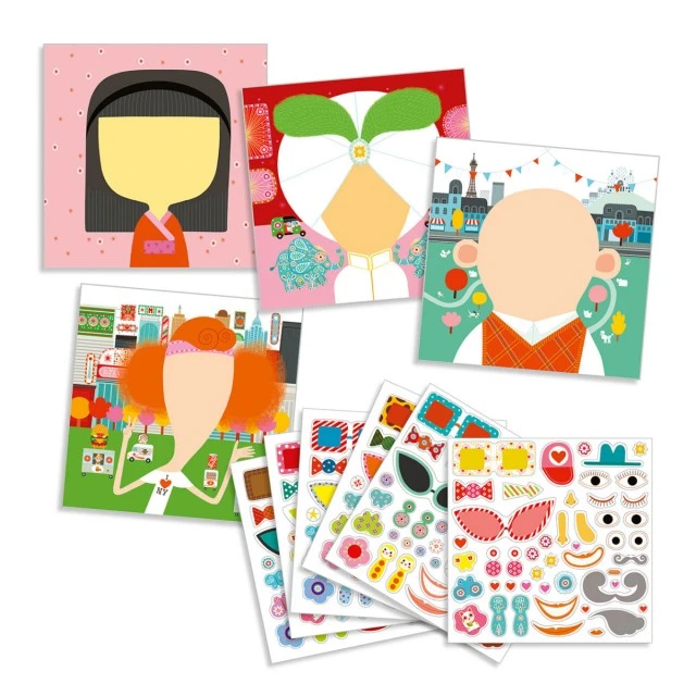 Make a funny face with stickers