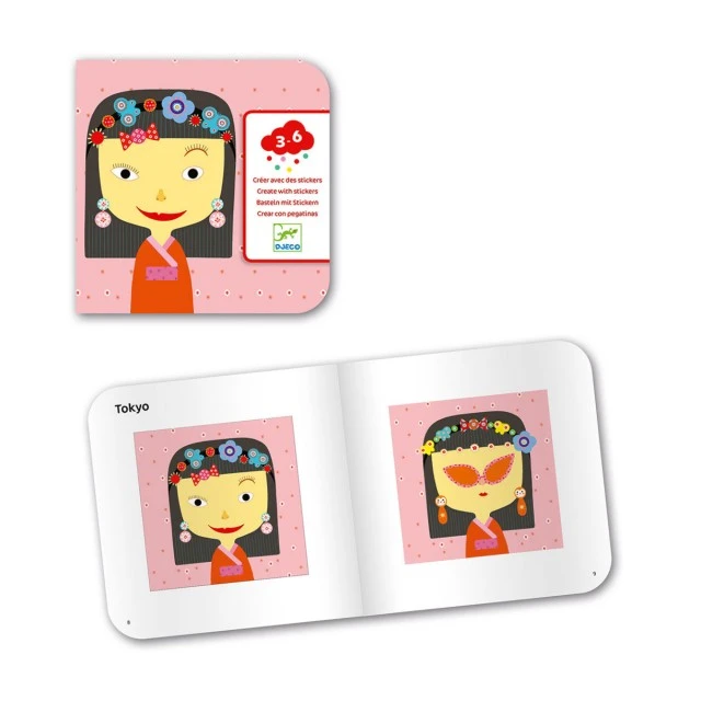Make a funny face with stickers