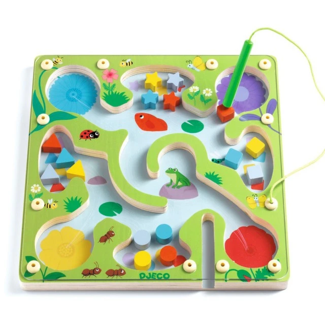 Educational magnetic frog maze sorting game
