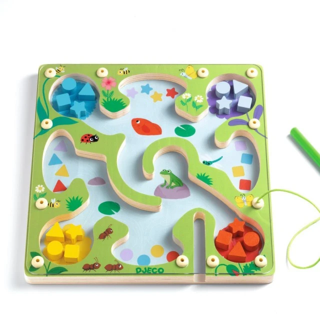 Educational magnetic frog maze sorting game