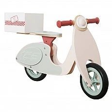 Children's Wooden Balance Bike GINGER HOME – Motorcycle with Pizza Box, 81×36×52 cm