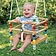 Children's Wooden Swing GINGER HOME with Belt and Sideboards – up to 70 kg, 30×30 cm