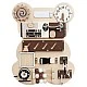Wooden Busy Board Bear GINGER HOME, Montessori Board for Fine Motor Skills, 30x39 cm
