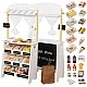 Wooden Children's Store and Theater 2 in 1 GINGER HOME, for Role Playing, with Cash Register, POS Terminal and Scanner with Sound, Toys and Accessories, 45x24x97.5 cm, for Children Over 3 Years Old