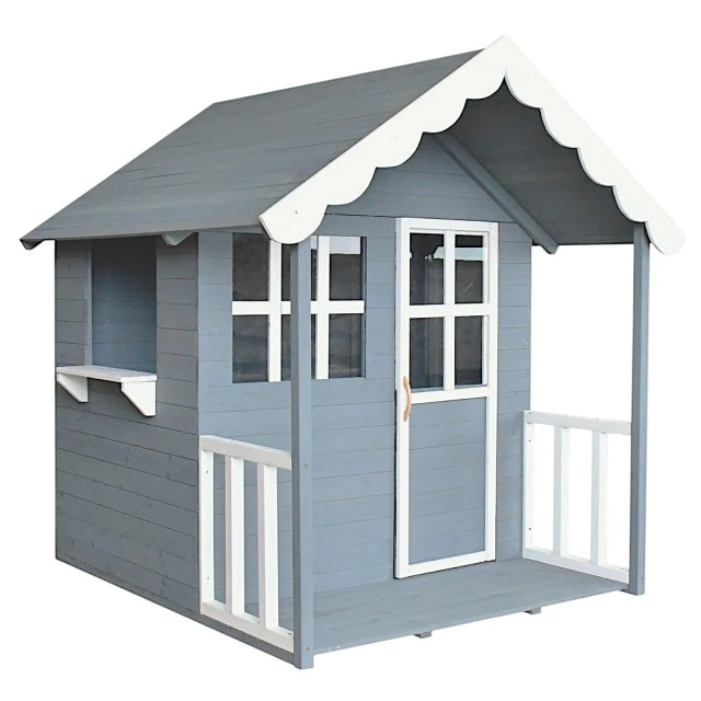 Дървена Детска Къща GINGER HOME, 139x143.5x149 см, за Игри на Открито в Двора и Градината